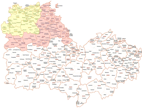 carte des cotes d'armor